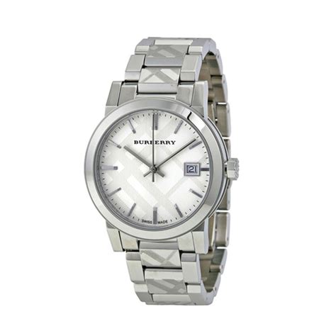 burberry watch womens silver